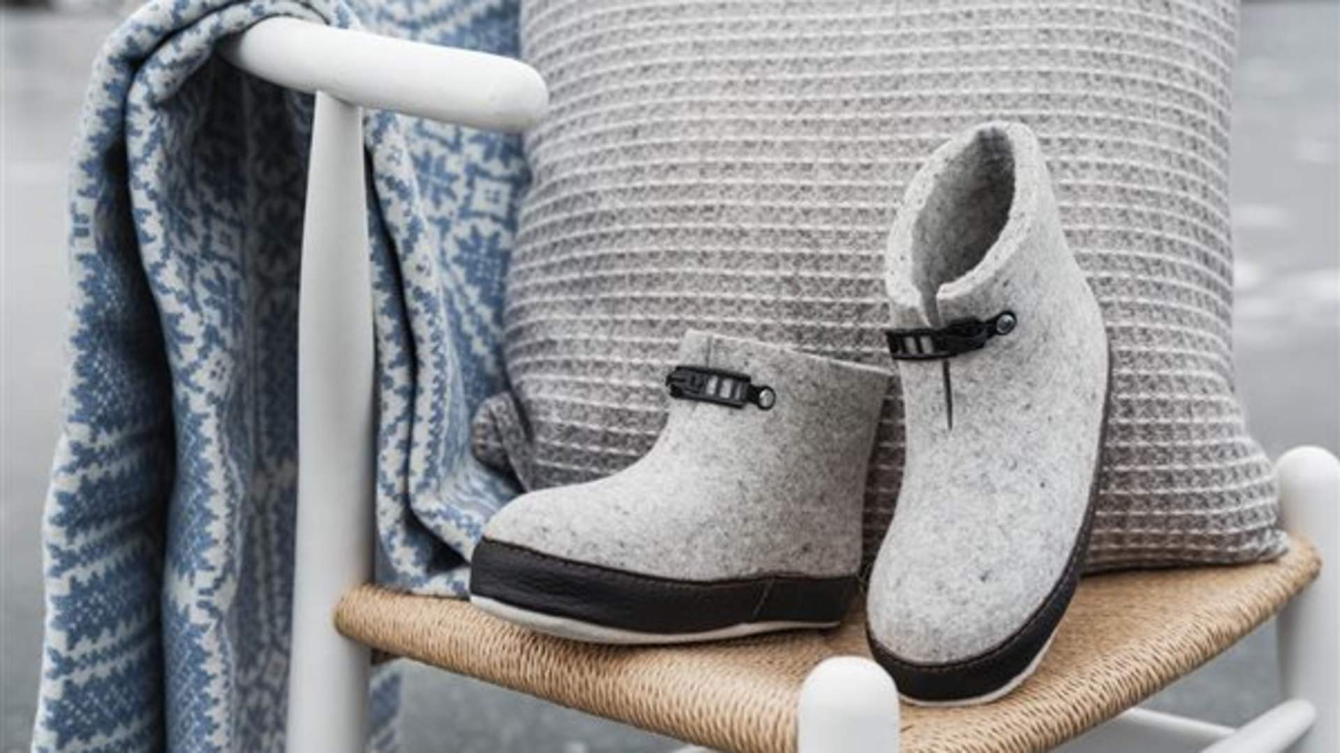 Norwegian boiled wool on sale slippers
